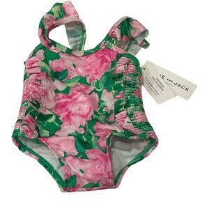 NEW Janie and Jack Pink Rose Bathing Suit sz 3-6 months One Piece SwimSuit